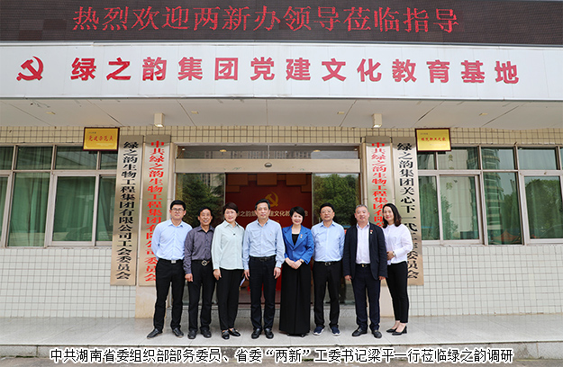 中共湖南省委組織部部務(wù)委員、省委“兩新”工委書記梁平一行蒞臨綠之韻調(diào)研
